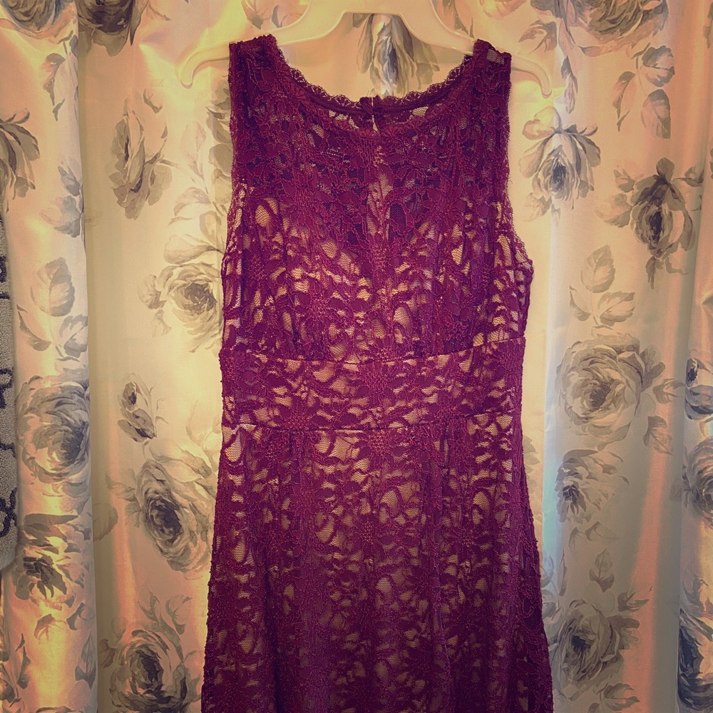 Burgundy Lace Dress - Wedding Guest